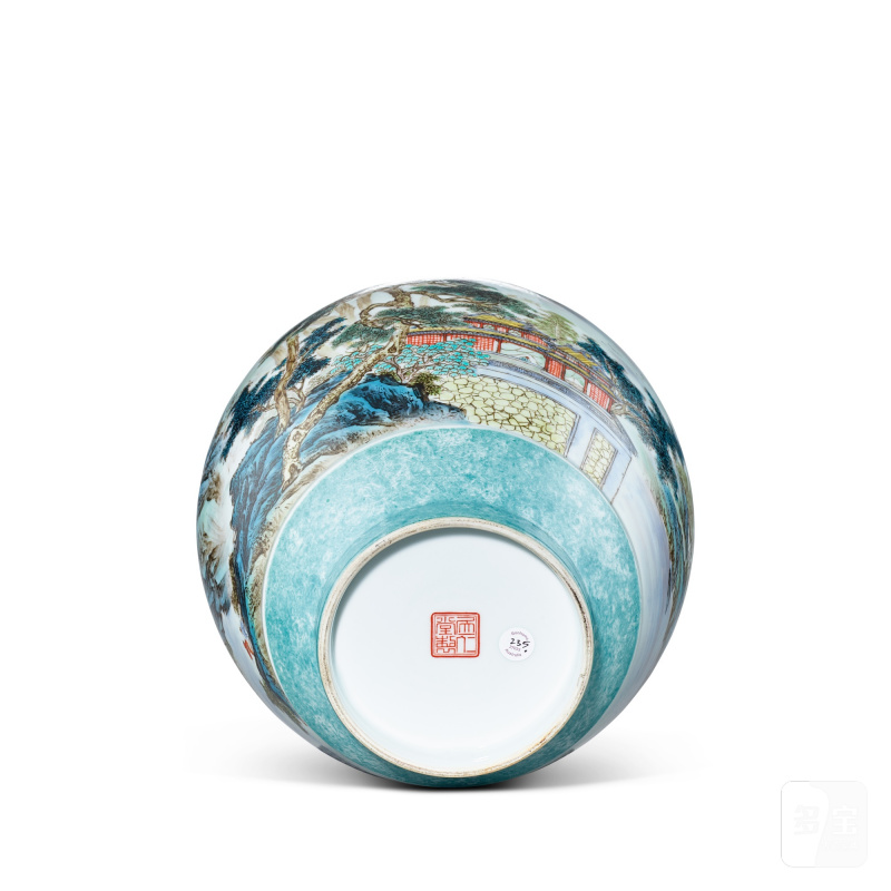 A famille-rose 'landscape' vase, Juren Tang hall mark, Republican period | 民國 粉彩山水圖瓶 《居仁堂製》款 - 图5